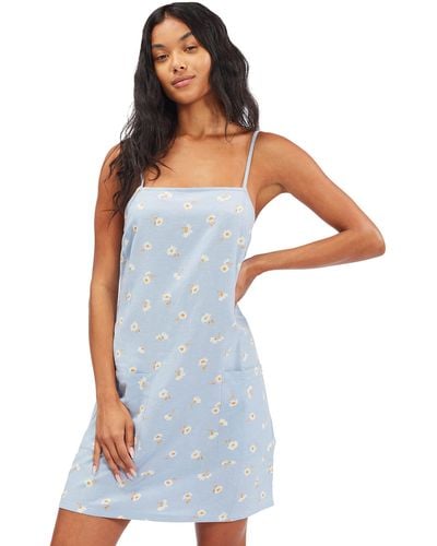 Billabong Straight Round Woven Mini Sundress Dress - Blue