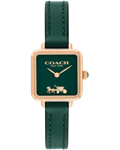 COACH Cass Watch | Contemporary Square Elegance | Fashionable Timepiece For Everyday Style - Green
