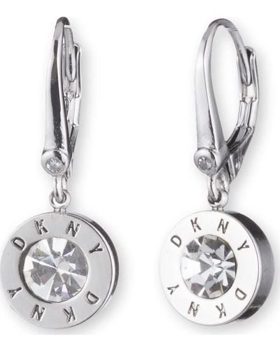 DKNY Jewelry - Leverback Earrings - Great Gift For - Made With Mixed Metal - White