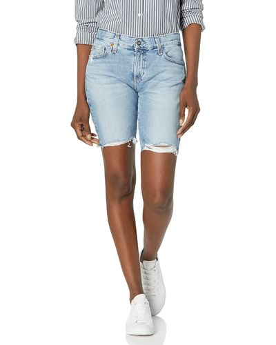 AG Jeans Nikki Relaxed Skinny Shorts In Apparition - Blue
