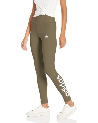 adidas Womens Loungewear Essentials High-waisted Logo Leggings - Green