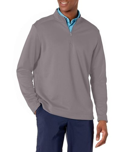 adidas Golf Club Recycled Polyester Quarter Zip Pullover - Gray