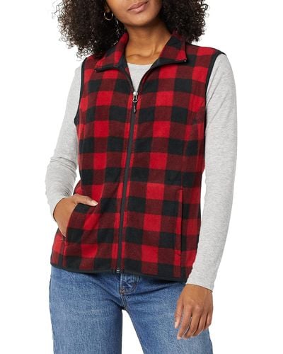Amazon Essentials Classic-fit Sleeveless Polar Soft Fleece Vest - Red