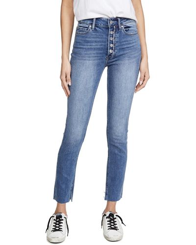 PAIGE Womens Margot Skinny Frayed Fly Jeans - Blue
