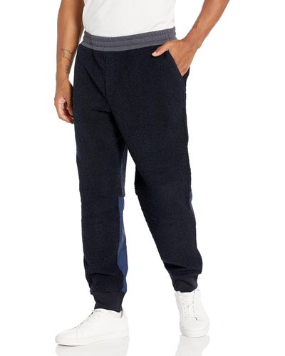 Emporio Armani A | X Armani Exchange Teddy Fleece Colorblock Jogger Sweatpants - Blue