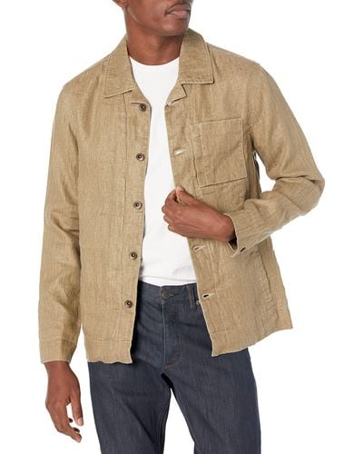 John Varvatos Ricardo Inspired Utility Shirt Jacket - Natural