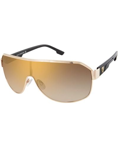 Rocawear Mens R1490 Dashing Metal Uv Protective Shield Sunglasses Gifts For With Flair 133 Mm - Black
