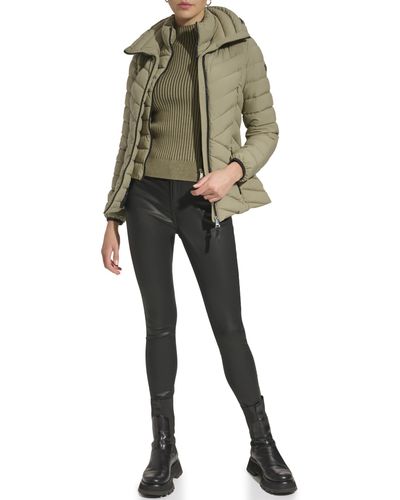DKNY Women's Lightweight Outerwear Packable Full-Zip, Sage, X