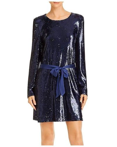 Ramy Brook Hallie Long Sleeve Sequin Mini Dress - Blue