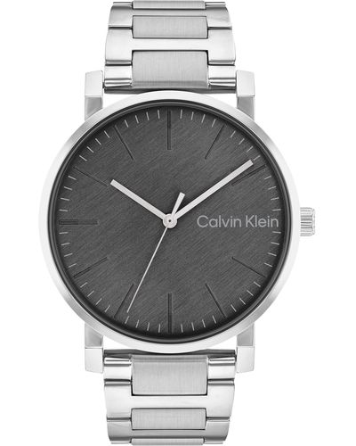 Calvin Klein Quartz Stainless Steel Case And Link Bracelet Watch - Gray