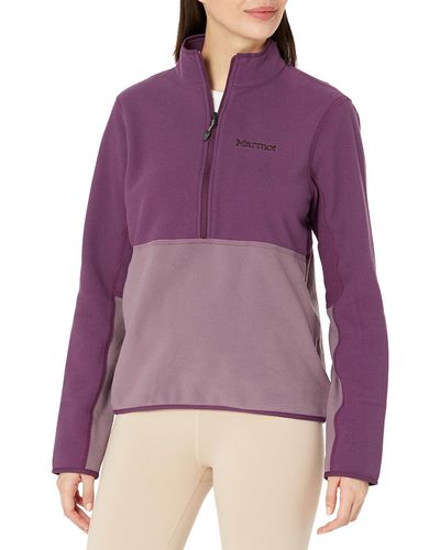 Marmot Rocklin 1/2 Zip Fleece Pullover Jacket - Purple