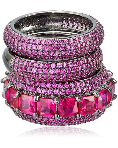 Noir Jewelry Red Miranda Stackable Ring - Multicolor