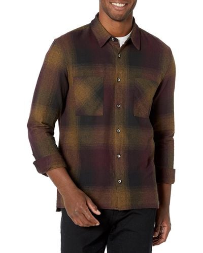 John Varvatos Cole Regular Fit Long Sleeve Shirt - Brown