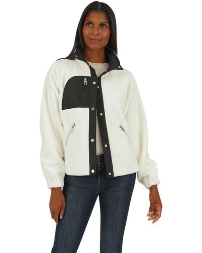 Kensie Fleece Jacket With High Collar - Gray