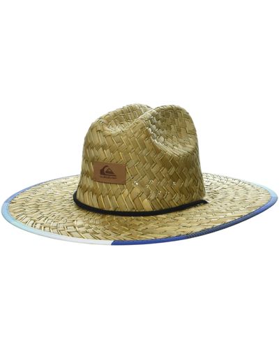 Quiksilver Pierside Print Lifeguard Beach Sun Straw Hat - Metallic