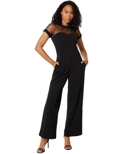 Maggy London Illusion Jumpsuit Occasion Event Party Guest Of Wedding - Black