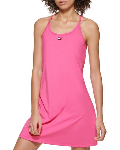 Tommy Hilfiger Performance Strappy Flare Fit Dress - Pink
