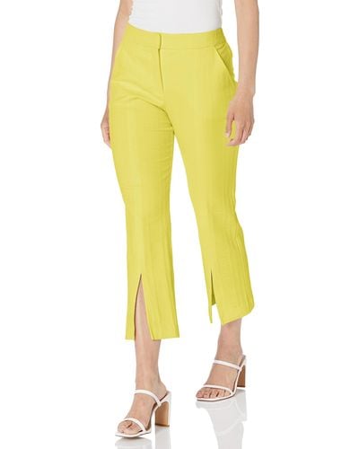 Trina Turk Front Slit Cropped Pant - Yellow