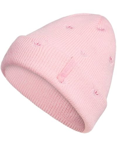 adidas Originals Aop Embroidery Cuff Fold Beanie - Pink