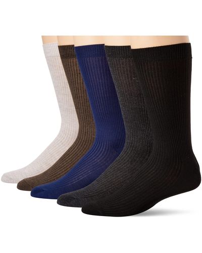 Perry Ellis Portfolio Crew Socks With Reinforced Heel And Toe - Blue