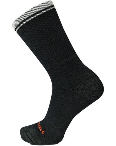 Merrell Men's And -women's Zoned Lightweight Cushion Wool Hiking Crew Socks-1 Pair Pack-breathable Arch Support - Black