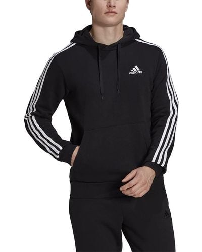 adidas Essentials Fleece 3-stripes Hoodie - Black