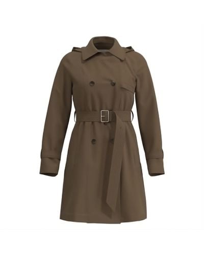 Cole Haan Classic Belted Trench Coat - Green
