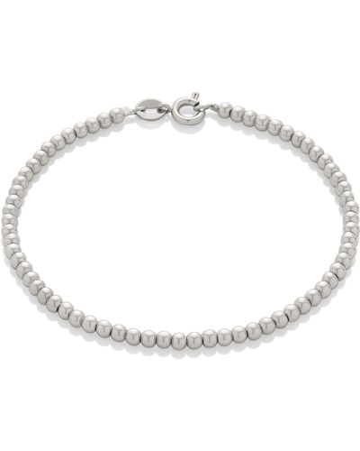 Amazon Essentials Sterling Silver Plated Small Ball Chain Bracelet 7.5" - Metallic