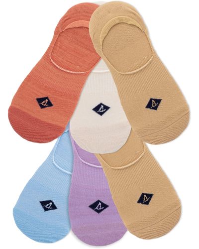 Sperry Top-Sider Recycled Cushioned Sneaker Liner Socks-6 Pair Pack-repreve Arch Support And No Slip Heel Gripper - Multicolor