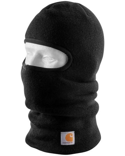 Carhartt Mens Knit Insulated Face Mask Cold Weather Hat - Black