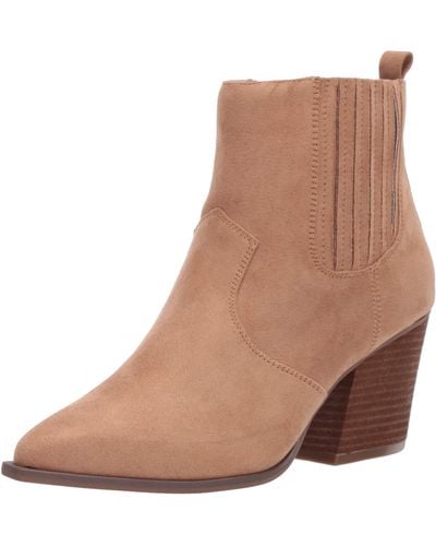 The Drop Sia Pointed Toe Western Ankle Boot boots womens - Marrón