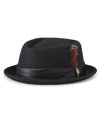 Brixton Mens Stout Short Brim Pork Pie Felt Fedora - Black