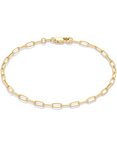 Amazon Essentials 14k Gold Plated Paperclip Chain Bracelet 7.5" - Metallic