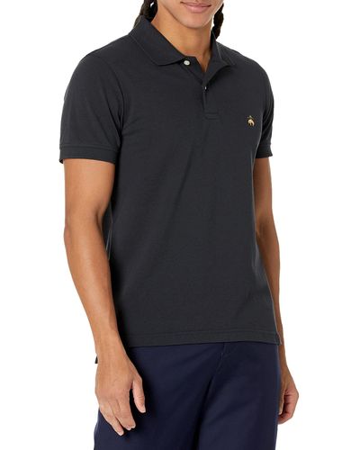 Brooks Brothers Short Sleeve Cotton Pique Stretch Logo Polo Shirt - Black