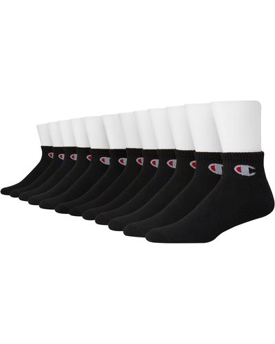 Champion Double Dry Moisture Wicking Ankle Socks 6 - Black