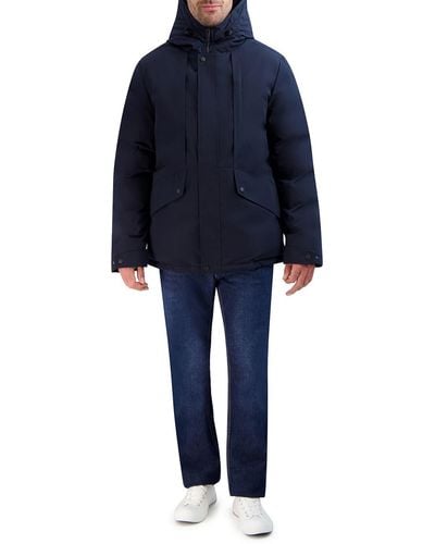Cole Haan Hooded Puffer Jacket - Blue