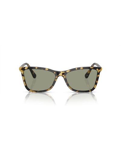 Swarovski Sk6004f Low Bridge Fit Rectangular Sunglasses - Green