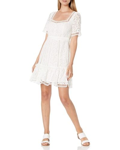 French Connection All Over Lace Dresses - White