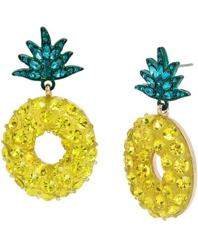 Betsey Johnson S Pineapple Drop Earrings - Blue