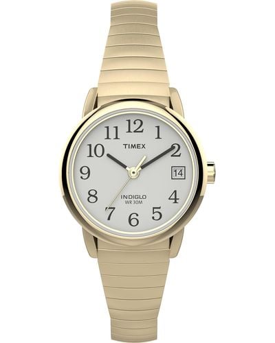 Timex Damen-Armbanduhr XS Flexbanduhren Analog Edelstahl beschichtet T2H351PK - Mettallic