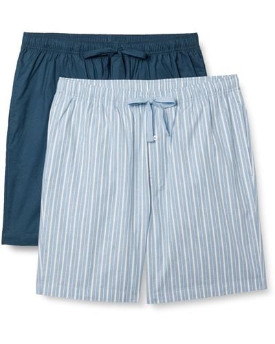 Amazon Essentials Cotton Poplin Pyjama Shorts - Blue