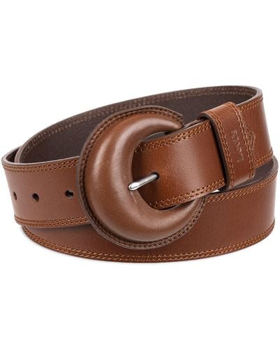 Levi's Round Buckle Casual Leather Belt - Brown