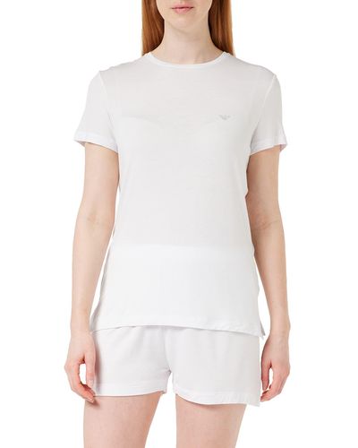Emporio Armani Fluid Viscose Short Pajama Set - White