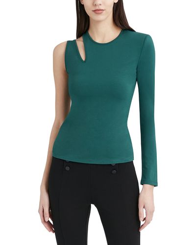 BCBGMAXAZRIA One Long Sleeve Top With Cut Out - Green