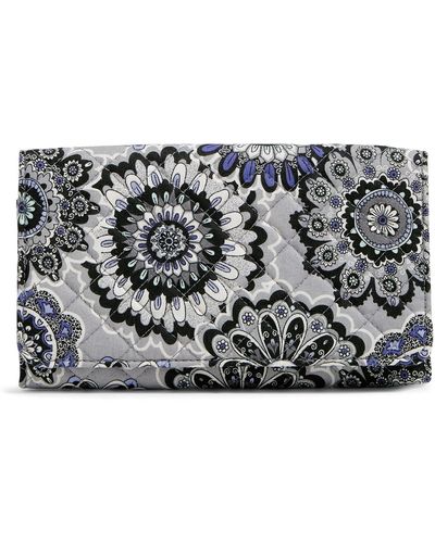 Vera Bradley Cotton Trifold Clutch Wallet With Rfid Protection - Metallic