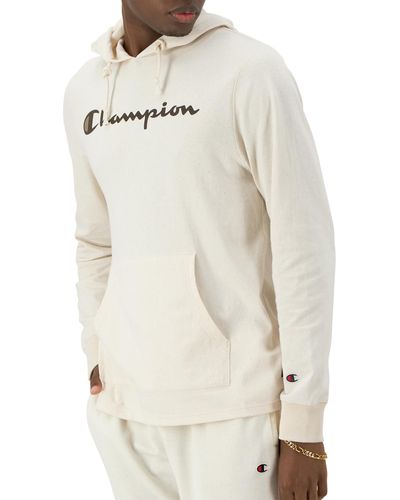 Champion , Midweight, Soft And Comfortable T-shirt Hoodie For , Natural Script, Large