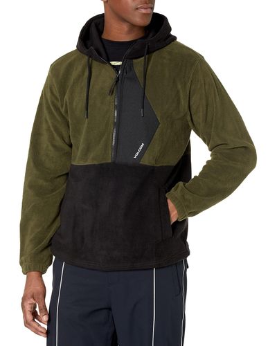 Volcom Unerstand Half Zip Polar Fleece Sweatshirt Jacket - Green