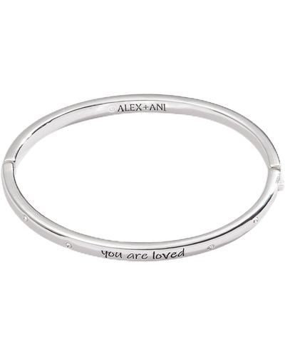 ALEX AND ANI Aa813923ss:you Are Loved Tra Bangle:shiny Silver:silver - Metallic
