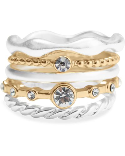 Lucky Brand Pave Ring Stack - White