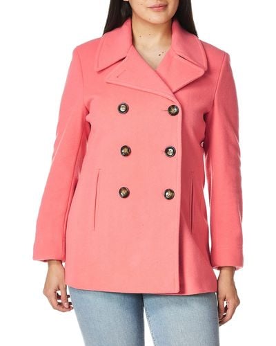 Calvin Klein Double Breasted Peacoat - Pink